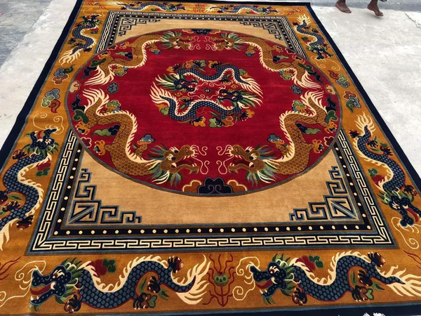 11 Endless Knot Tibetan Rugs with Dragon - Image 1